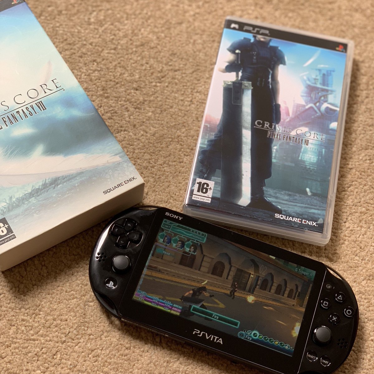 2 Old 4 Gaming Psvita This Is Very Cool Crisis Core On My Psvita Ff Type 0 With English Patch Dragon Quest Heroes 2 With English Patch Super Mario 64