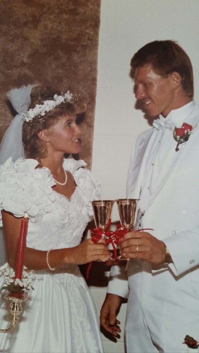 starhoopgeneral's tweet photo. Celebrating 32 years w this wonderful “supergirl” hit a walkoff homer,drained a gamewinning 3 &threw a HailmaryTD all at same time @GrammyHoop what a ride it has been. Can’t wait for next 32 years #luckiestmanever https://t.co/fDoy2xyqNR