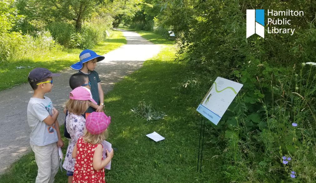HamiltonLibrary's tweet photo. Taking our love of books to the trails with "The Water Walker" by Joanne Robertson on the Storywalk along Borer's Creek trail. Our final summer #Storywalk is August 28 at 2:30pm at #HPLWaterdown - register now: https://t.co/Ci0AqZpNLV
#HamOnt #HPLkids #summerreading https://t.co/RqVXG1gClv