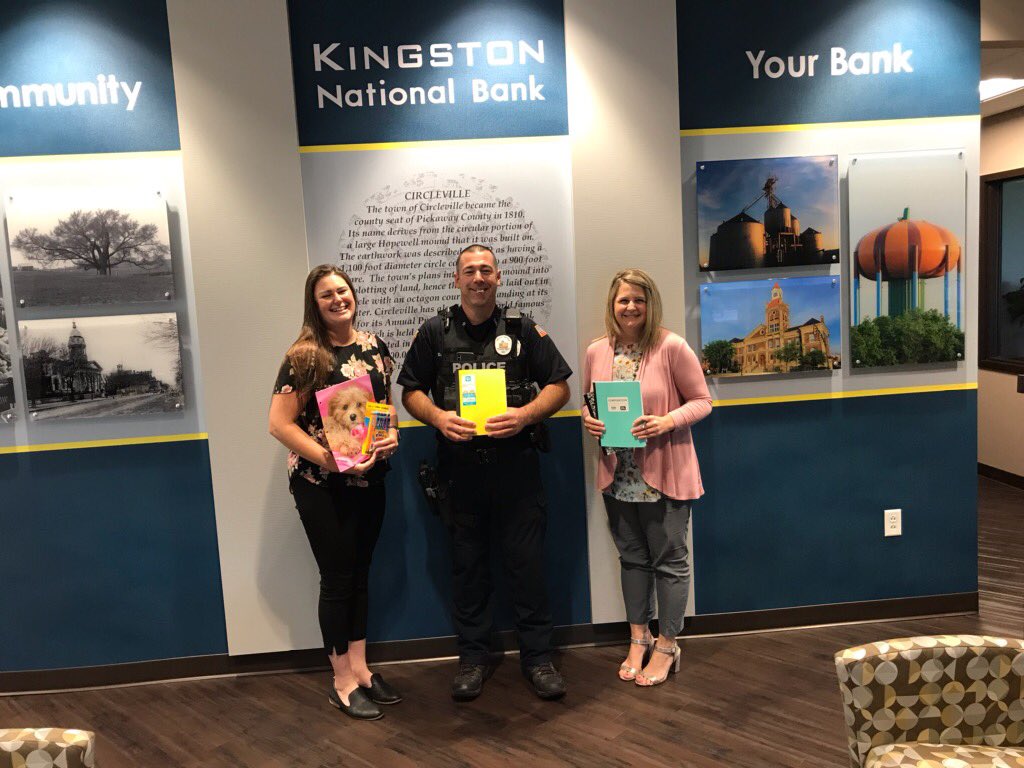 FoundationsOH's tweet photo. Big thanks to Kingston National Bank! They had a “jeans for school supplies” drive. For a donation of school supplies employees were able to wear jeans. Their drive was able to collect two large boxes of much needed school supplies. https://t.co/NHROsHmBX4