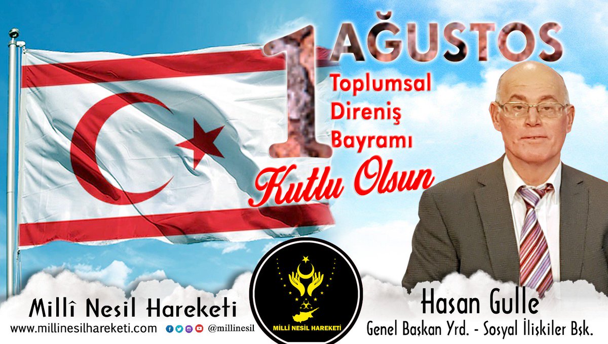 MilliNesil's tweet photo. 1 Ağustos Toplumsal Direniş Bayramı Kutlu Olsun 
#MîlliNesil https://t.co/UUsUX5rwvb