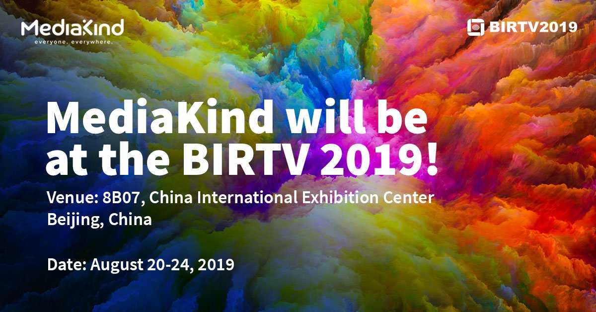 Media_Kind's tweet photo. Come and meet our media experts at our show stand #8B07 @BIRTV 2019 exhibition to be held at the China International Exhibition Center, Beijing. 20-24 August 2019.
Register here: https://t.co/C9F13tzMv1 https://t.co/E9XO4bdYBc
