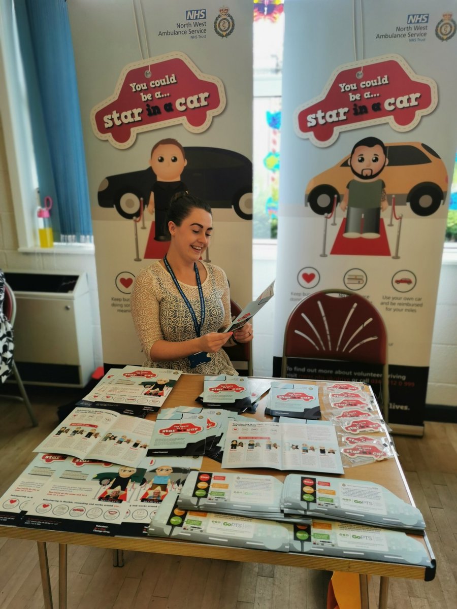NWAmbulance's tweet photo. We've been out and about in Lancashire this week looking for our next #StarinaCar.
Hayley and Lucy have been speaking to the public at Kirkham Community Centre's #SelfCareFair encouraging volunteers to sign up.
Want to know more? https://t.co/AFstc5uu5E https://t.co/80cGN4uv15