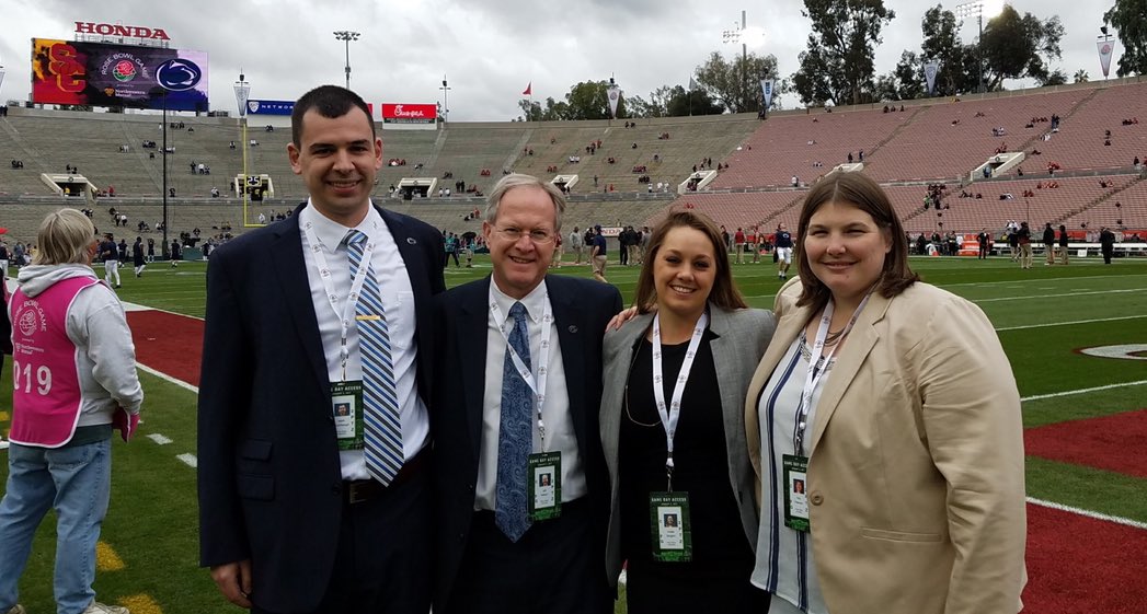 KrisPetersen_30's tweet photo. End of an era! Congrats to @GoPSUJeff on his retirement. Thank you so much for bringing me to @GoPSUsports 13 years ago and for all of your guidance and friendship. You have impacted so many. #TeamStratComm won’t be the same without you! https://t.co/IkhC8Lfm5Y