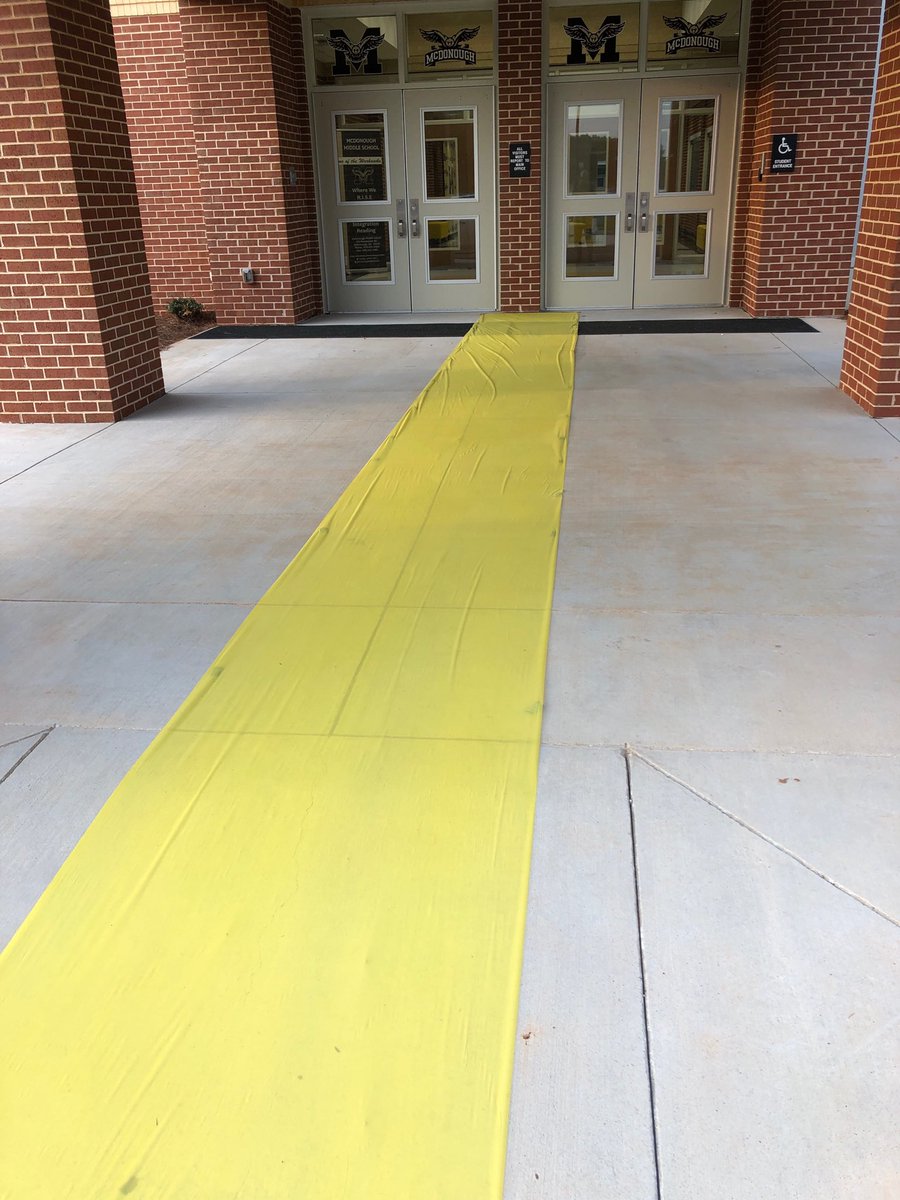 ajcdevelopment's tweet image. McDonough Middle School has rolled out the yellow carpet for first day of School #AJCBackToSchool