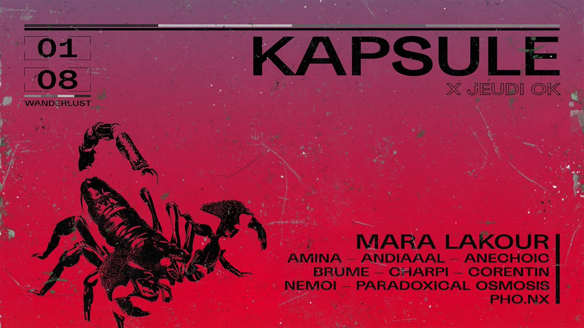 On n’oublie pas : je mixe ce soir au <a href="/WanderlustParis/">Wanderlust Paris</a> de 01:00 à 02:00 à la soirée Kapsule x Jeudi Ok ! 🥳

Je vous ai préparé un set de folie 💃🏻🎶
m.facebook.com/events/9476815…