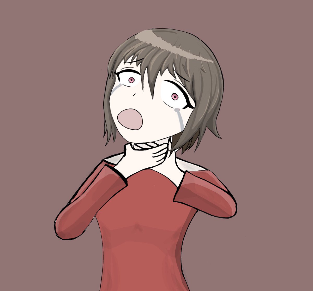 かおでか 髪の塗り方の勉強を兼ねて 苦しい表情の人を描いてみたんだが なんとも残念な顔になってしまった 髪はうまくいったよ