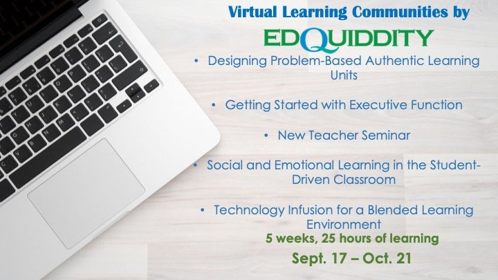 edquiddity's tweet photo. Are you starting to plan your fall #professionaldevelopment? Visit https://t.co/vvBDOeqcfe for a list of our #VirtualLearningCommunities beginning this September. #DoYouVLC https://t.co/cc9YBIAutl