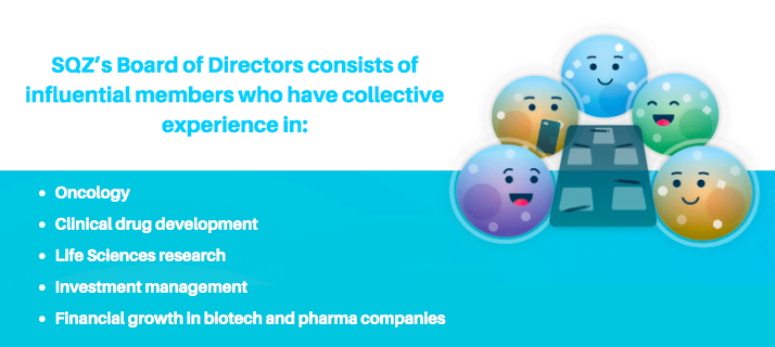SQZBiotech's tweet photo. SQZβs #BoardOfDirectors consists of influential members who have collective experience in #oncology, #ClinicalDrugDevelopment, #LifeSciencesResearch, #InvestmentManagement & #FinancialGrowth in biotech & pharma companies. Visit our website to learn more: https://t.co/l10FLTh43R https://t.co/vJuALxl1R8