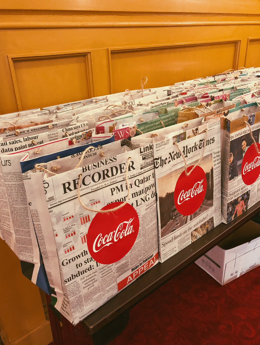 manalaijaz's tweet photo. Just received this environmental-friendly goodie bag made of newspaper. Contains goodies like notebook made of recycled paper and pen made of recycled cardboard.
#CocaColaReplenish #CERBATPBC #LeaveNoOneBehind #SDGLeadership https://t.co/L6k7zQeoxb
