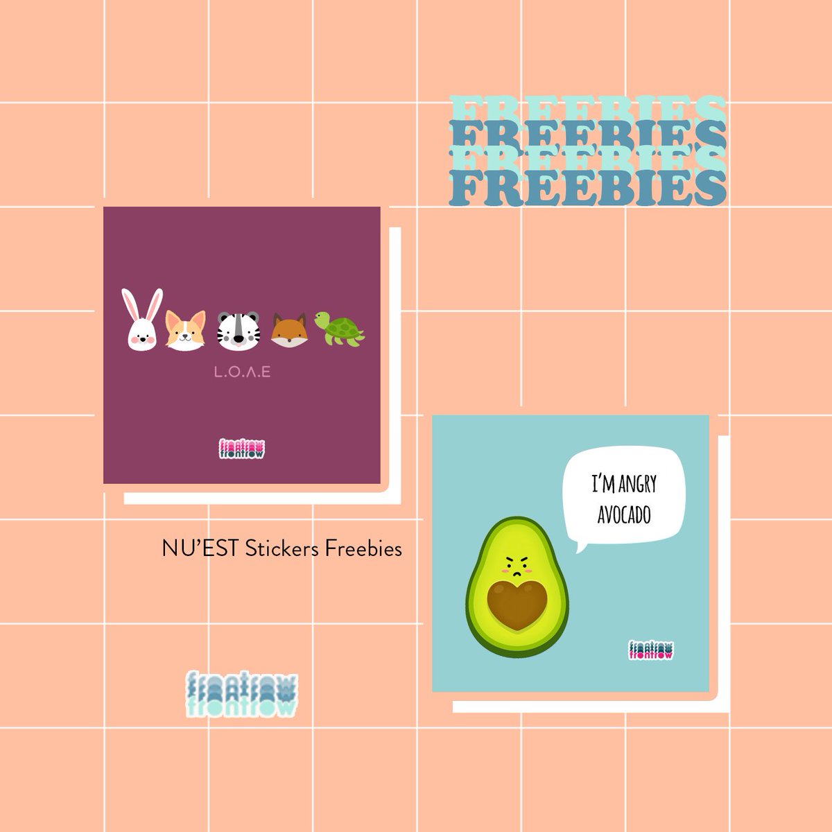 frontrow_twt's tweet photo. 🥑 NU'EST Freebies 🥑

FRONTROW will be giving away these adorable freebies at #NUESTSegnoInJKT

Each will get a pair of NUESTagram photo cards + a pair of stickers 💕

see the rules to join!

P.S. we will also sell slogan with limited quantity at the venue 😉 https://t.co/cnooZLXT14