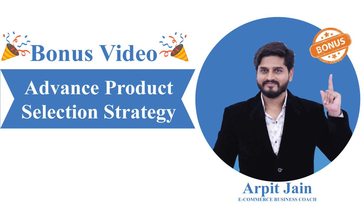 Hey Guys,

We have released the Bonus Video on Advance Product Selection Strategy on YouTube.

Go watch our Bonus video here:
youtu.be/2QMDVsHE_mk

Don't forget to subscribe to our channel:
youtube.com/channel/UCCEop…

More videos coming your way! Happy Selling.