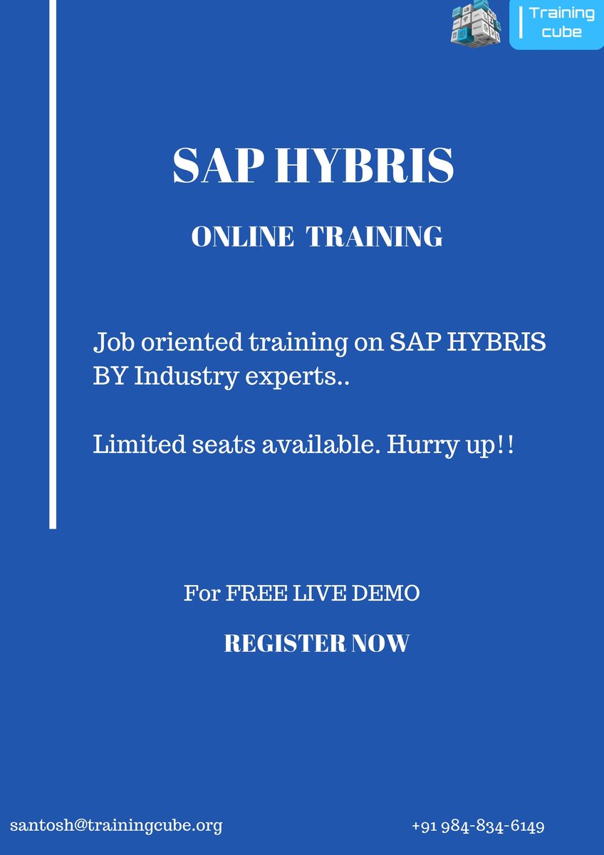 raju80671268's tweet image. hi guys !!
New batch is going to start on SAP HYBRIS onlne training in this week.
Interested can drop your email id and mobile number..

#sap #saphybris #onlinetraining #freedemo
