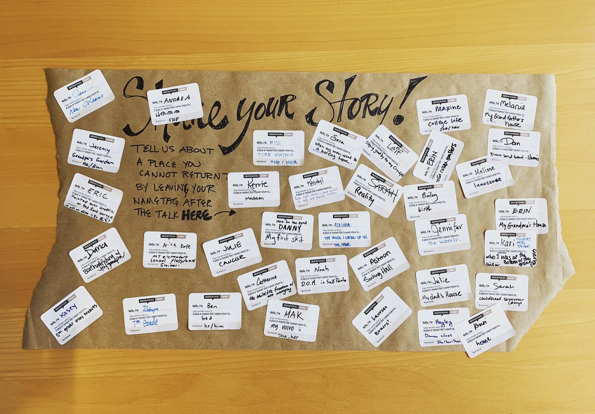 Happy #tbt! Thanks to everyone who joined us for our event last Friday featuring our annual Audience Takes the Stage! Still pondering the question: “tell me about a place you cannot return to?”... check out some answers from our other attendees 👇🏼! #CMEnd