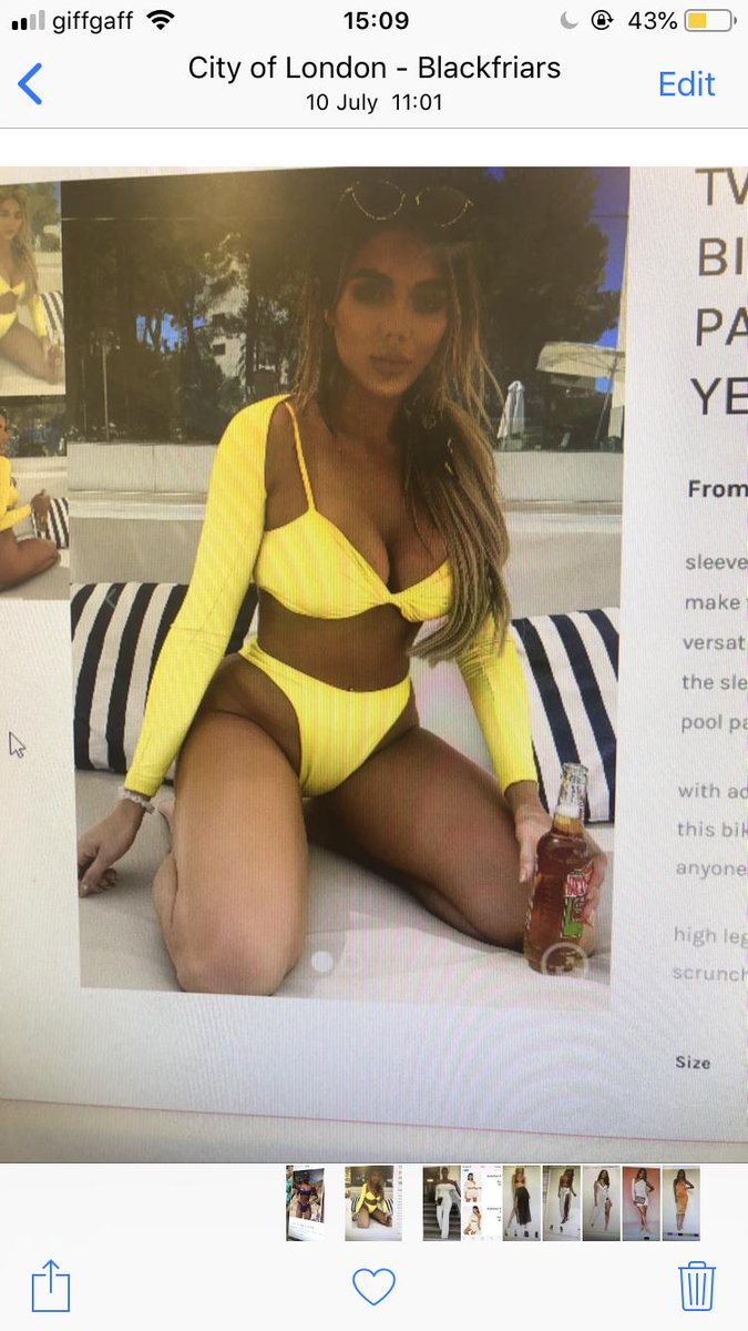 ChelsSingleton's tweet photo. Imagine buying a bikini from @marsthelabel  and it turns up looking like this 😂 and then for them to tell you it’s not free returns. “Bright yellow” https://t.co/NC65kTGc9m