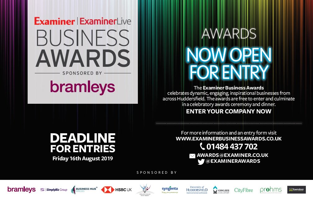 North West Awards (@yorkshirelivea) on Twitter photo Could you be joining us as a finalist at <a href="/johnsmithstadia/">John Smith's Stadium</a> later this year? To be in with a chance enter the <a href="/Examiner/">ExaminerLive</a> Business Awards in assoc with <a href="/bramleys1/">Bramleys</a> and you could be up for an award! Visit examinerbusinessawards.co.uk Deadline 16th Aug #EBA19 Could you be joining us as a finalist at <a href="/johnsmithstadia/">John Smith's Stadium</a> later this year? To be in with a chance enter the <a href="/Examiner/">ExaminerLive</a> Business Awards in assoc with <a href="/bramleys1/">Bramleys</a> and you could be up for an award! Visit examinerbusinessawards.co.uk Deadline 16th Aug #EBA19