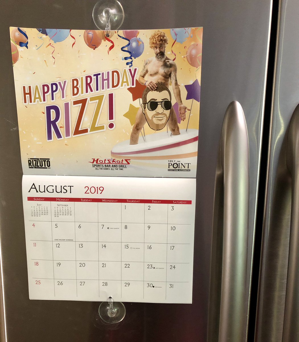 It must be the start of a new month, I have a new <a href="/jeffburton1057/">Jeff Burton</a> nudie pic on my fridge this morning courtesy of my wife. <a href="/Thebeaslu/">Stacie Thebeau</a> <a href="/RizzShow/">THE RIZZUTO SHOW</a>
