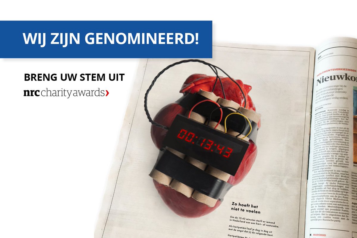 Stem hier op onze advertentie en help ons de NRC Charity Award 2019 te winnen! bit.ly/2Myi2cr
