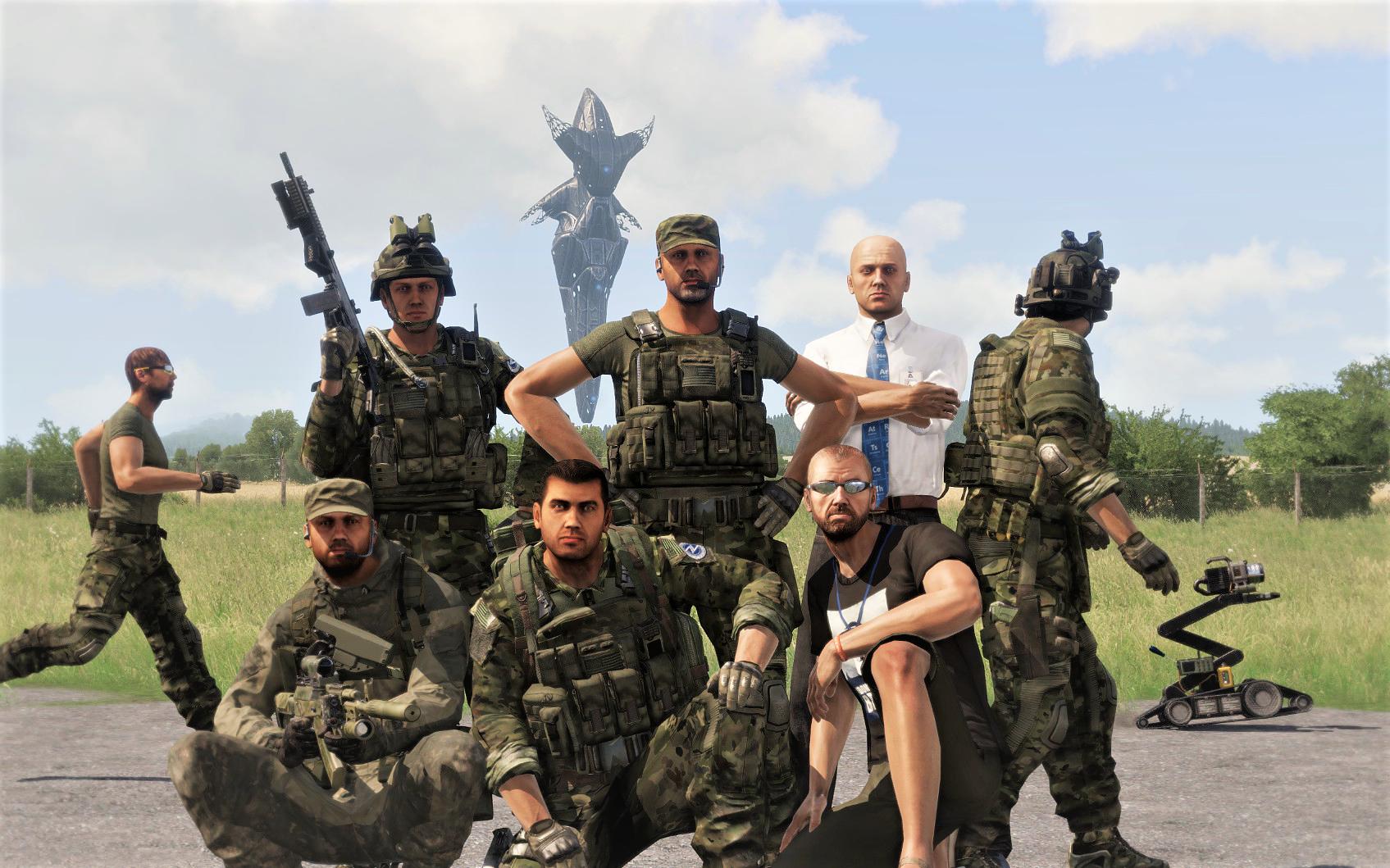 Arma 3 Meet The Cast Of The First Contact Singleplayer Campaign Pvt Jed Dillon Maj Donald The Don Homewood Dr Ian Kesson Lt John Kingsly Cpt Ivan Severov Spc Aiden