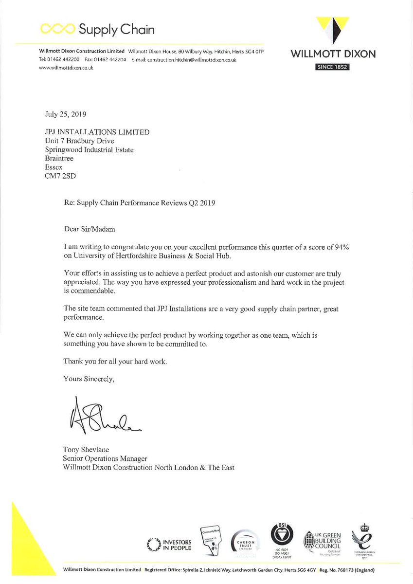 JPJ19971's tweet photo. #congratulations to JPJ and the Team on an excellent performance review. 
@KawneerUK 
#willmottdixon 
#universityofhertforshire https://t.co/jBOWCmgI1W