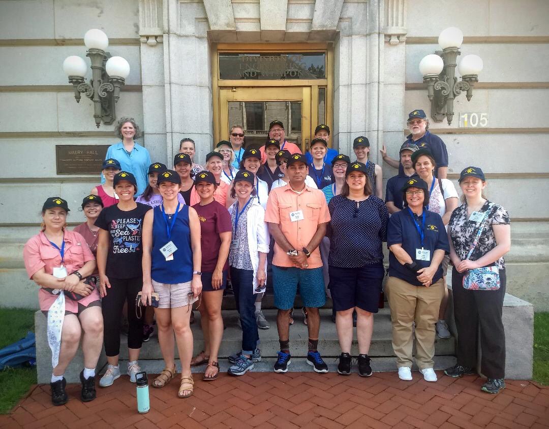 SeaEduca8or's tweet photo. #MauryProject group photo outside Maury Hall at the @NavalAcademy. Missing this amazing group of teachers already. A great professional development opportunity through @AMSeducation. https://t.co/7cd6gx9q8q