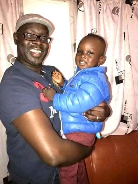 Kibra MP Ken Okoth with his alleged son born out of wedlock. Photo/Courtesy