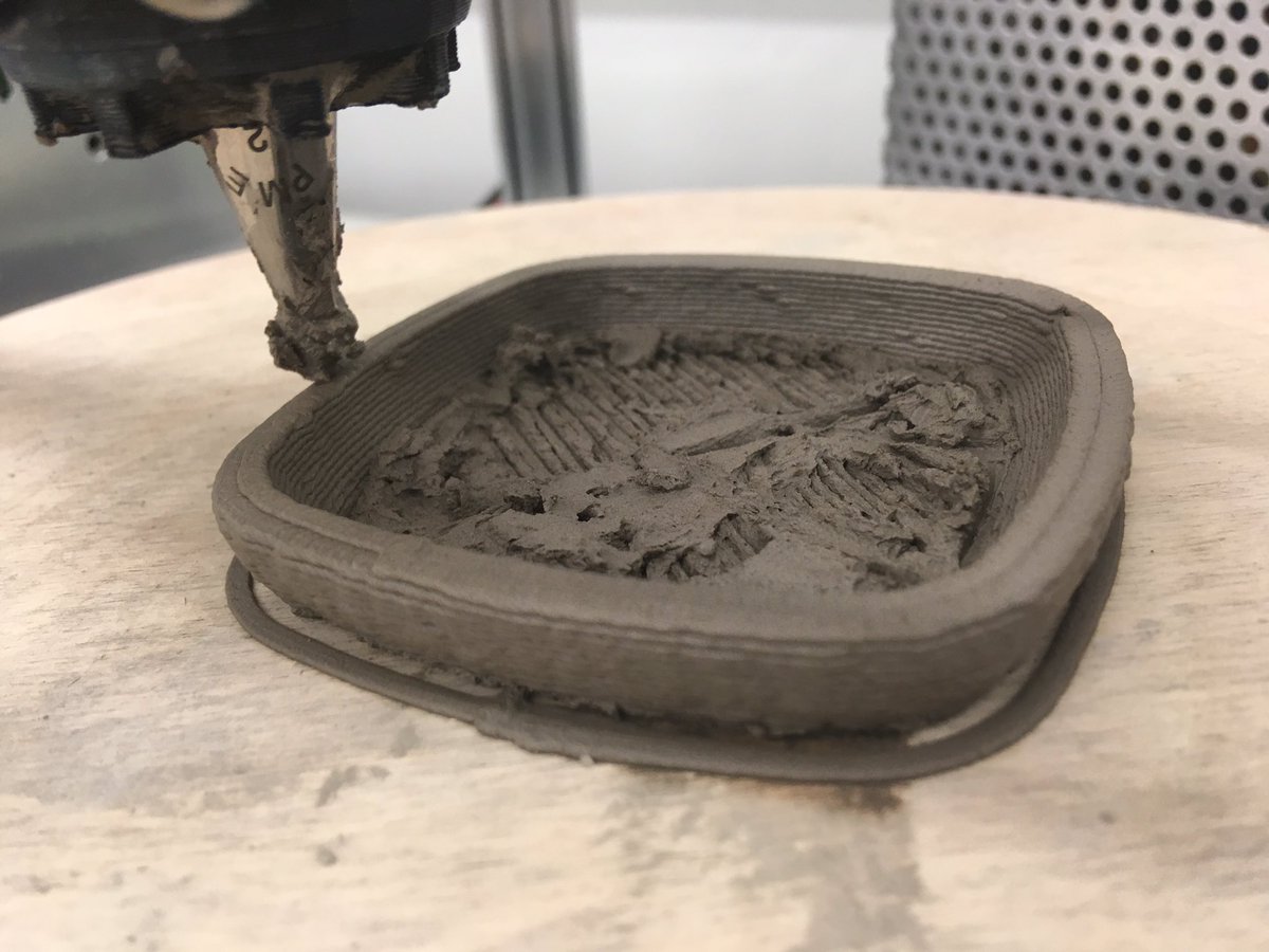 kerry_truman's tweet photo. it might not start out looking the prettiest.. a bit of tinkering to get the #Claybot feeds/speeds sorted relevant to the object you are making and things get on nice and smoothly.. this little milk cup is about 100mm high and prints in about 16mins..!? #dtchat #makershour https://t.co/k80EfnjCmX