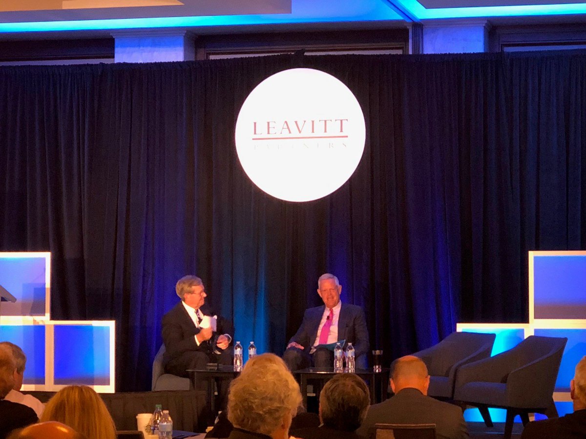 LeavittPartners's tweet photo. It's time to have cross-stakeholder conversations to build a culture of value. @GovMikeLeavitt speaking with Kelby Krabbenhoft president & CEO at @SanfordHealth. #LPStrategy19 https://t.co/t5s9ZlyktC