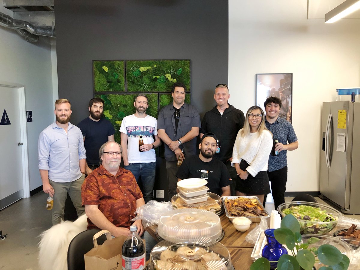 Beyond_FX's tweet photo. #TBT to lunch with a couple of Art Directors from @riotgames. Excuse us while we get lost daydreaming about the delicious food! Is it lunch time yet ... 🤤

#VFX | #VFXartists | #VFXStudio | #BeyondFX | #SaladDays https://t.co/XJHu9begbh