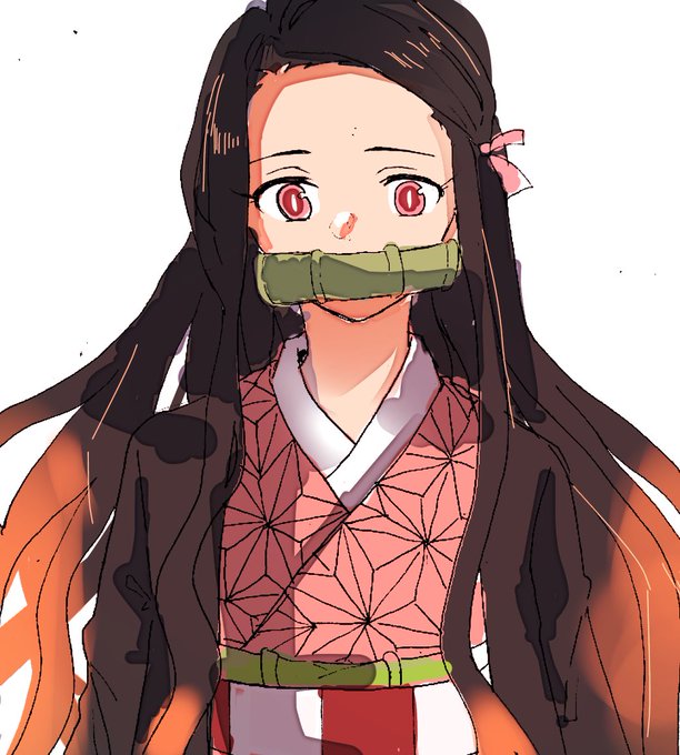べるさんがTwitterに投稿した竈門禰豆子(鬼滅の刃)のイラスト。