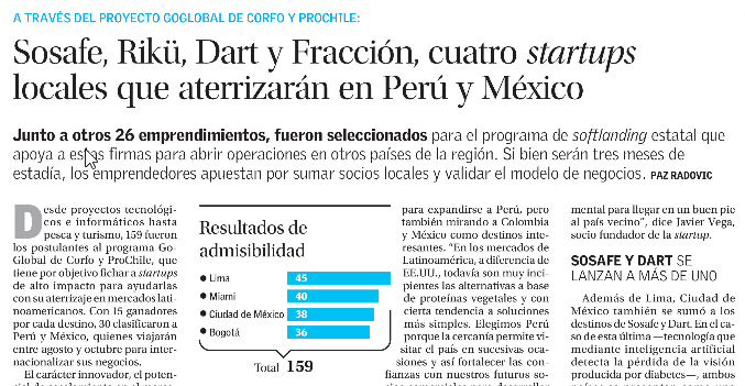 Corfo's tweet photo. Gracias al programa #GoGlobalCl de #Corfo y @ProChile 30 startups podrán potenciar sus emprendimientos, crear redes y validar el modelo de negocio en México Y Perú. Lee sobre las 4 startups que representan a Chile en la nota de @EYN_ELMERCURIO 🚀🇨🇱👉 https://t.co/yUp99nnevN https://t.co/uCBgxnkZ8J