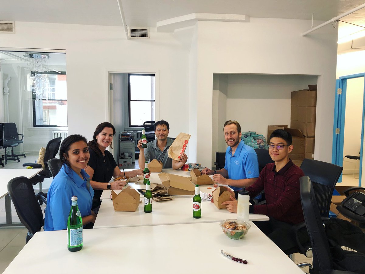 HoltXchange's tweet photo. The Holt Team enjoying their first lunch in our new office!
#Holt2019 #NewOffice #FinTech #HoltAccelerator https://t.co/2LrshYCTBB