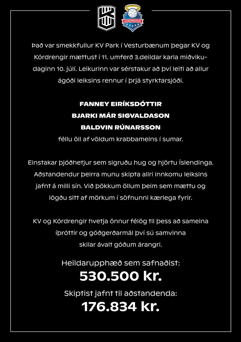 Fréttatilkynning. Meira en bara fótbolti. Takk til allra sem mættu. 
Cc <a href="/kordrengir/">Kórdrengir</a>