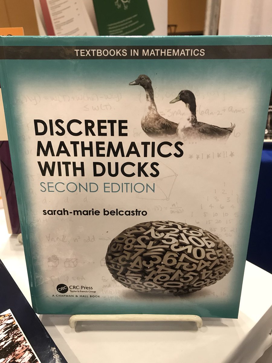 PaulNaish78's tweet image. I challenge anyone at #Mathfest to show me a better book title than this!! @maanow @CRC_MathStats @tandfSTEM #ducks