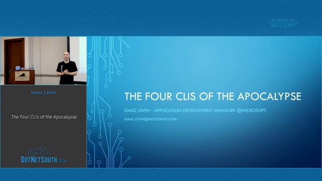 DotNetSouth's tweet image. New video from DotNetSouth 2019: &quot;The Four CLIs of the Apocalypse&quot; by Isaac Levin @isaac2004 of @Microsoft recallact.com/Zit
@recallact