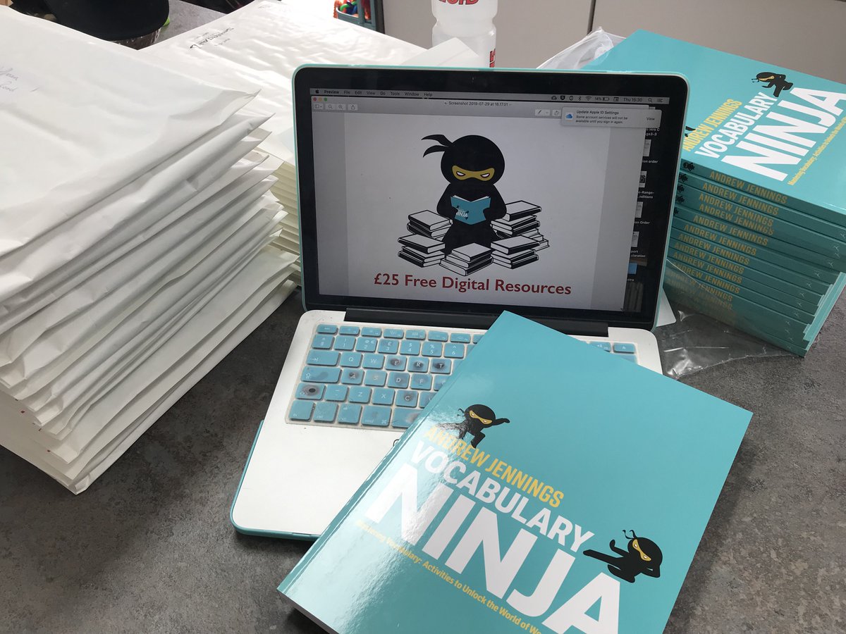 VocabularyNinja's tweet photo. Get £25 worth of free digital resources when you buy a personalised copy of Vocabulary Ninja! So your basically getting the book for free 😂 Offer available until the end of August! 15 copies remaining on this offer! https://t.co/t76cU9vWP7
#15left #itsgonewhenitsgone #vocabulary https://t.co/0kWqvSYifp