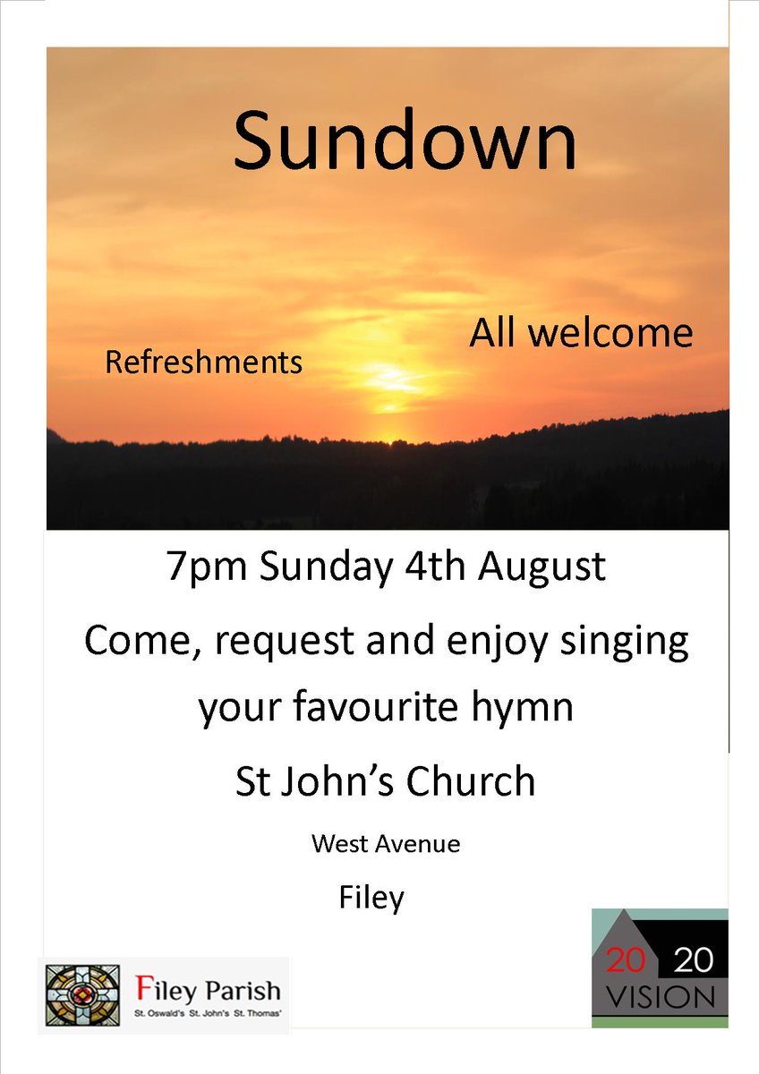 FileyVicar's tweet image. SUNDOWN service, Everyone welcome