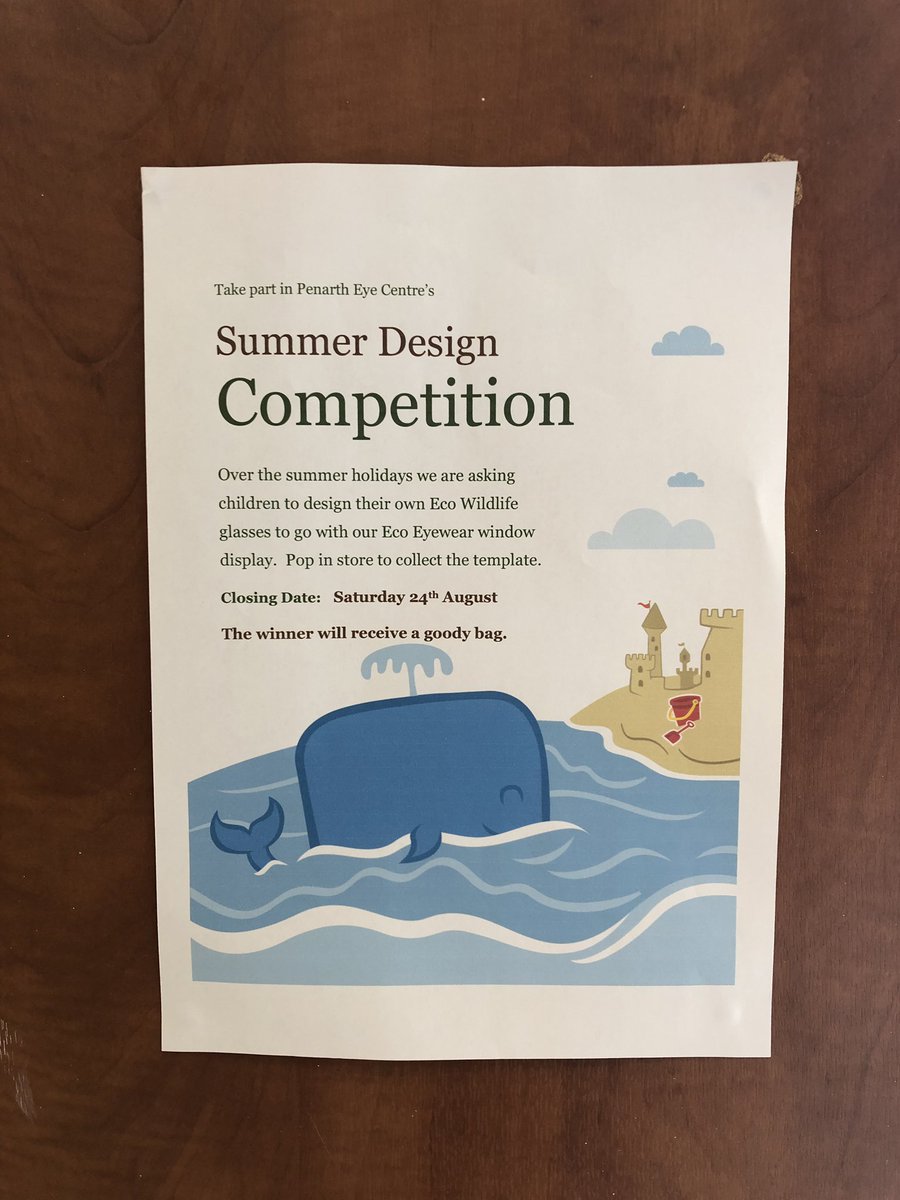Love this competition that our customers <a href="/Penarth_Eye/">Penarth Eye Centre</a> are currently running 

Great to get kids imaginations firing

#summerholiday #penarth #Competition #kids #drawing #design