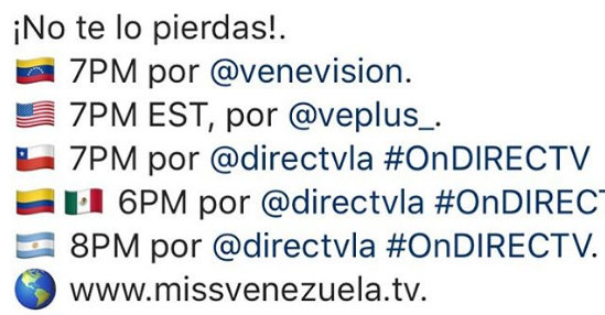 TotalMissVzla's tweet image. ¡HOY ES EL MISS VENEZUELA!

Por acá les dejo donde lo pueden ver los que esten en Venezuela y también en el exterior.

#MISSVENEZUELA2019 
#MissVenezuela