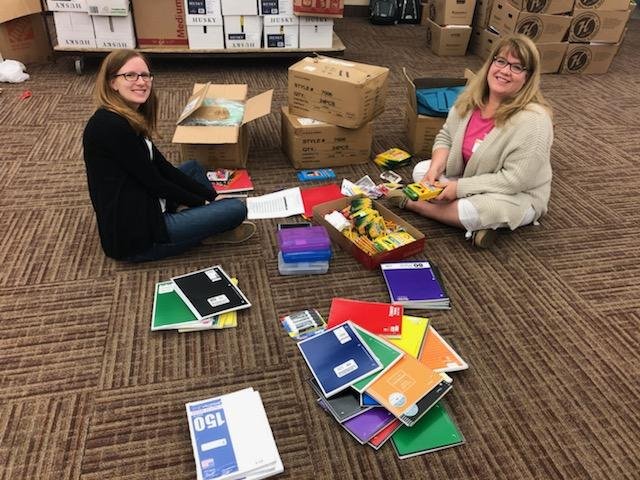 Let the sorting begin!📚📝After receiving thousands of School Supplies from the community, we are so thankful for the many volunteers who help us sort and prepare the backpacks for distribution on August 10 &amp; 13! #WeLoveOurVolunteers #LIVEUNITEDCassClay
