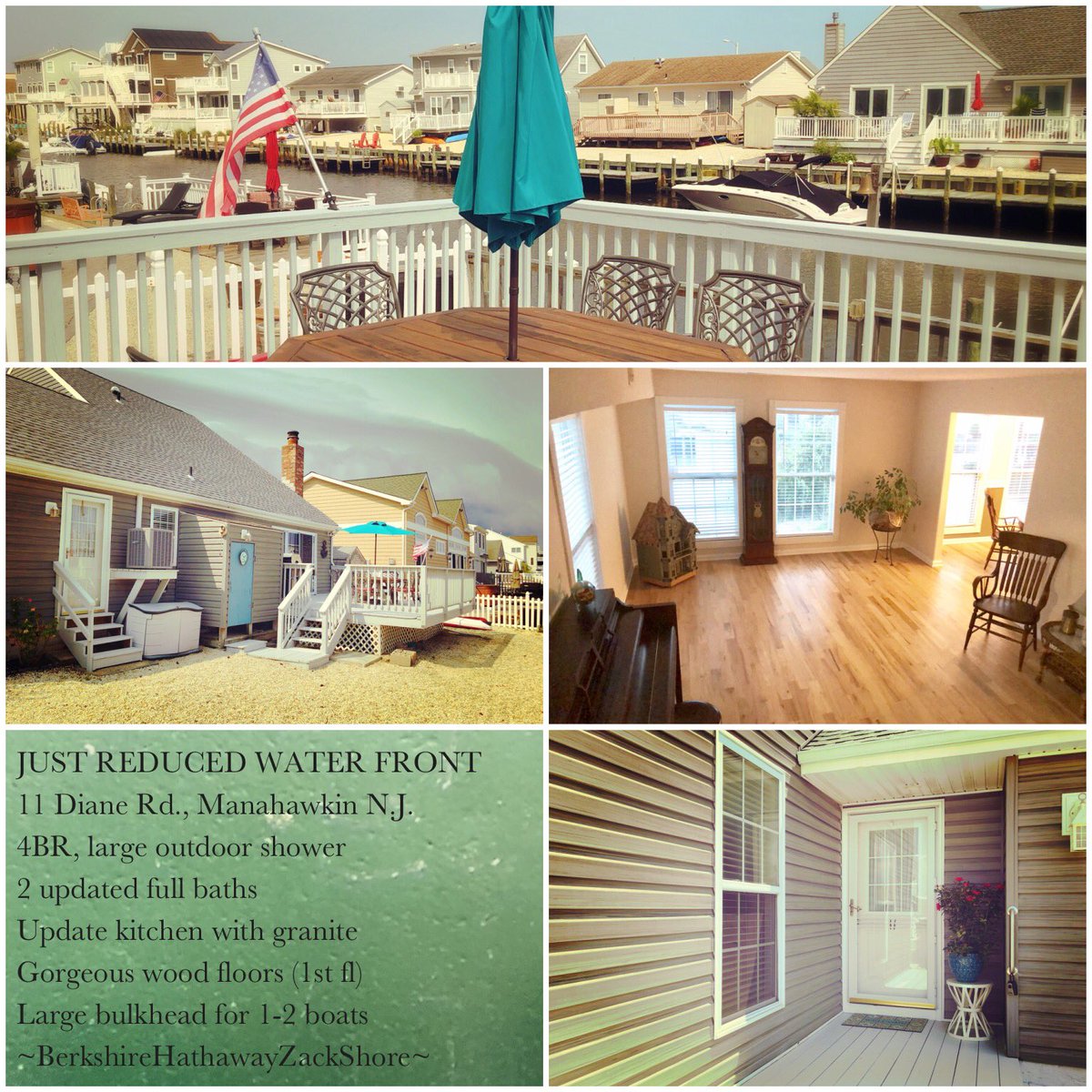 KakiTwit's tweet photo. Mom’s water front home for sale, 11 Diane Rd Manahawkin NJ. Just reduced. Listing photos are late winter and in process of being updated - here are some new! Listed with: Berkshire Hathaway Zack Shore Realty https://t.co/ttcLmqv8bn