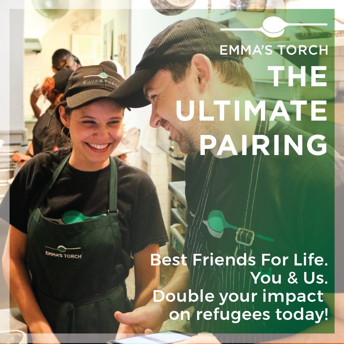 ✌️DOUBLE✌️ your impact until 8/31! A donor will match every dollar up to $25,000, for a possible total of $50,000. That means every dollar you donate goes TWICE as far. Help us create the ultimate pairing (you and us 😉) and reach our goal by donating emmastorch.org/donate