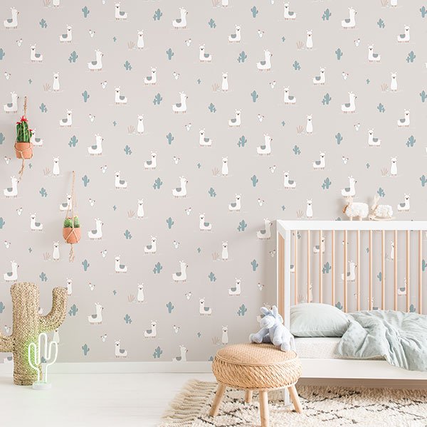 Create a sweet haven for your little one with this adorable llama #wallpaper, available in a range of colourways from our Little Explorers collection. More images coming tomorrow! sandasupplies.co.uk/wallpaper/?f=1… #neutralnursery #nurserydecor #nursery #babyroom