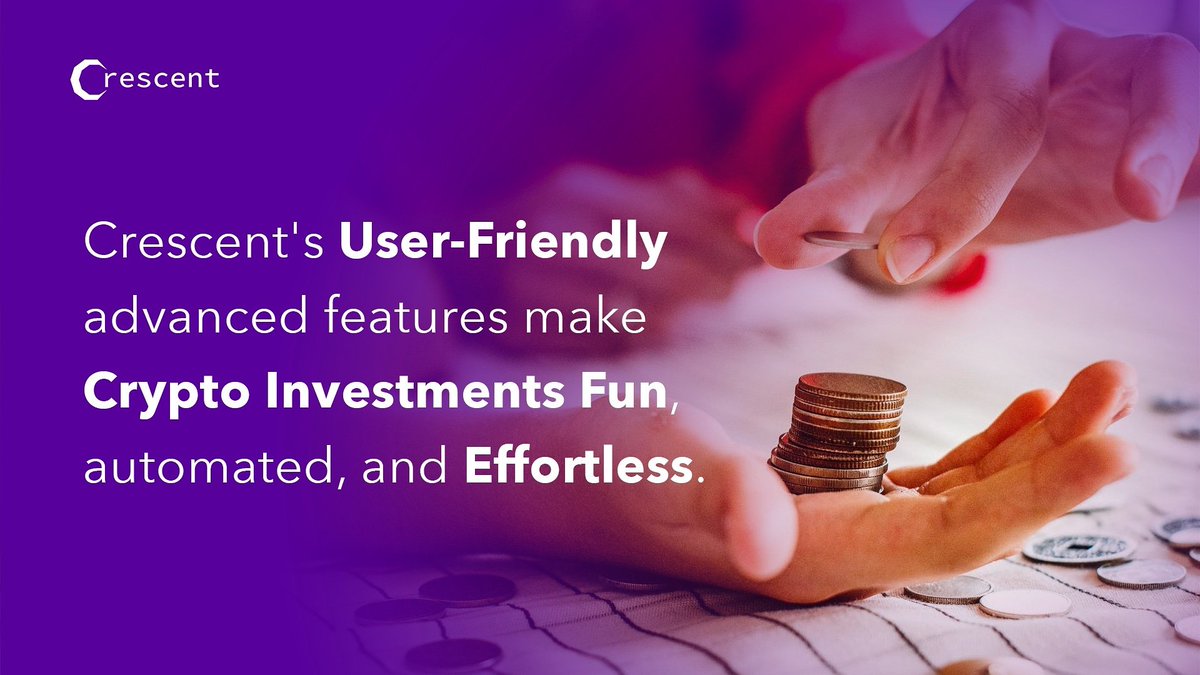 Crescent automated process make the crypto investment's fun!
.
.
.
.
.
.
#crescent #crescentinvest #blockchain #crypto #cryptocurrency #roboinvesting #cryptoindex #fundraising #crowdfunding #securitytoken
Join <a href="/joincrescent/">Crescent</a> for regular updates or visit: crescentinvest.io