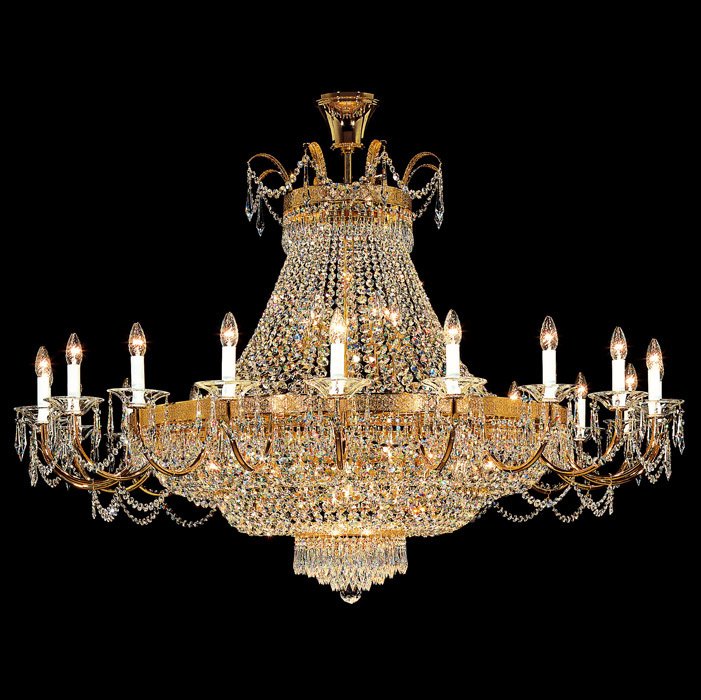 Opulence, glamour and classic design make this historic style one of the most sought after chandeliers in our range. Made from the finest Austrian crystals and 24ct gold plated, it is made in our European workshops by skilled artisans. kolarz-uk.com