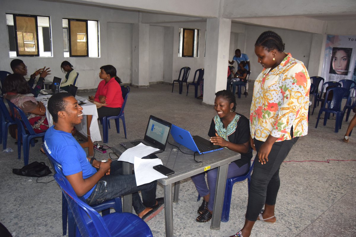 warrigirlscode's tweet photo. Yesterday, we interviewed the first batch of #WarriGirlsCode applicants. The #WGC Interview guides us in identifying/shortlisting the most passionate and committed applicants.

Pic 1&amp;2: Applicants being interviewed
Pic 3&amp;4: #WGC Program Dir. with some Facilitators and applicants. https://t.co/G9K7CQoQMr