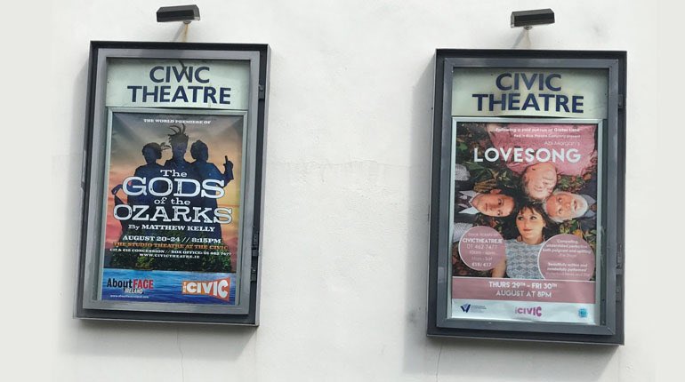 It's August already! 😮
2 Fantastic dramas coming up later this month .....
#TheGodsofTheOzarks 20 - 24 August in the Studio
👉 Booking: bit.ly/TheGodsofTheOz…

#Lovesong from Red 'n Blue Theatre Company 29 &amp; 30 August in the Main Space 
👉 Booking: bit.ly/LovesongTheCiv…