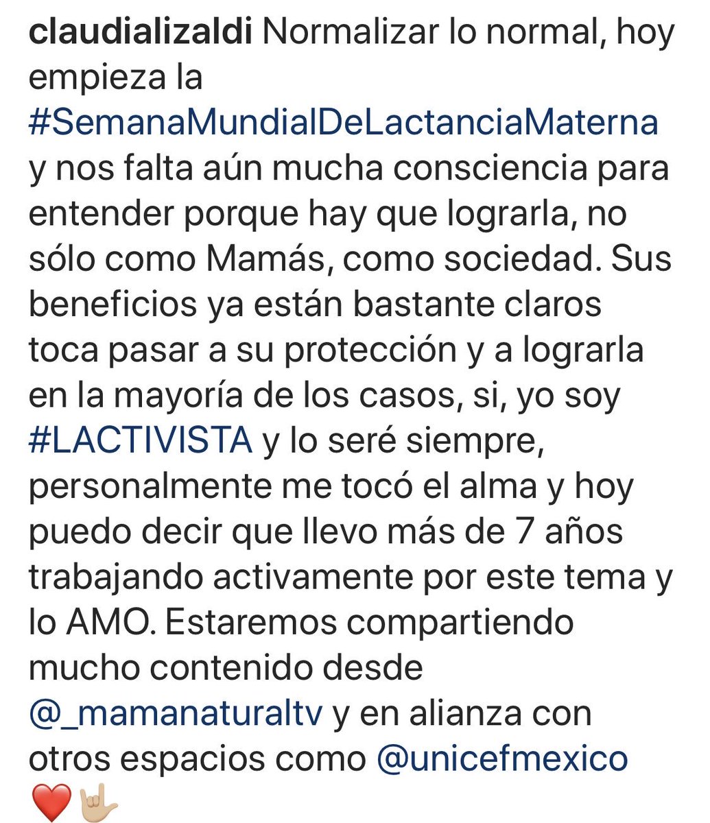 ClaudiaLizaldi's tweet photo. Empieza la #SemanaMundialDeLaLactanciaMaterna cada vez vamos mejor pero falta mucho, estaremos compartiendo mucho contenido en @MamaNaturalTV y en alianza con @Unkilodeayuda @UNICEFMexico @Pacto1aInfancia y @empiezatemprano este es un tema de TODA la sociedad #NormalizarLoNormal https://t.co/rHWQVlAAHa