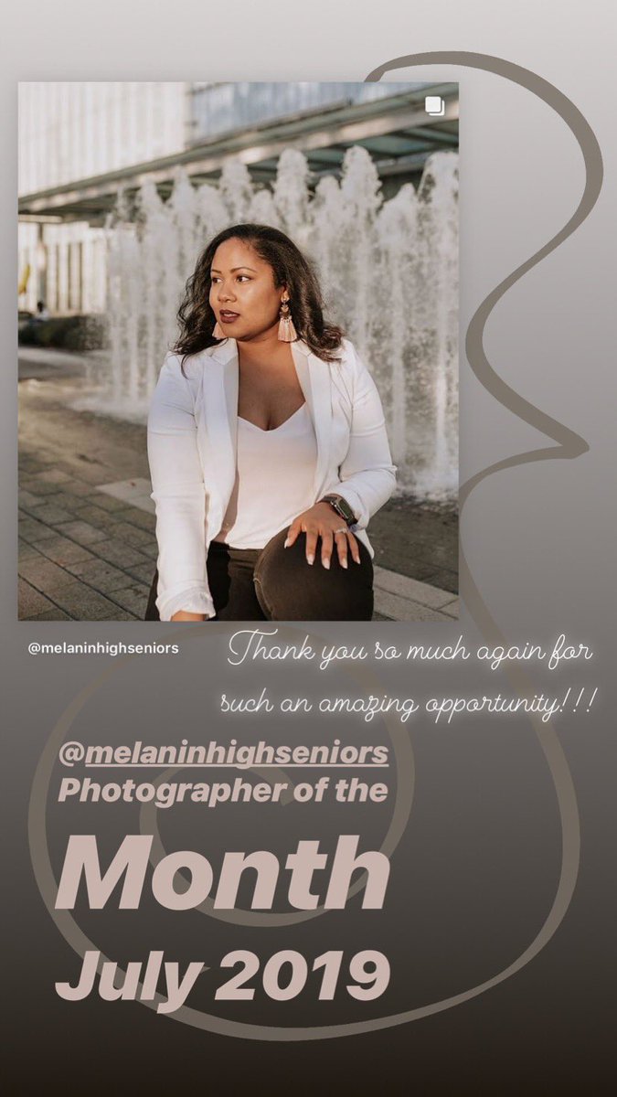 So blessed for this moment! Love the opportunity & am still so thankful! 🙌🏽 #photography #photographer #photographerofthemonth #melaninhighseniors #july