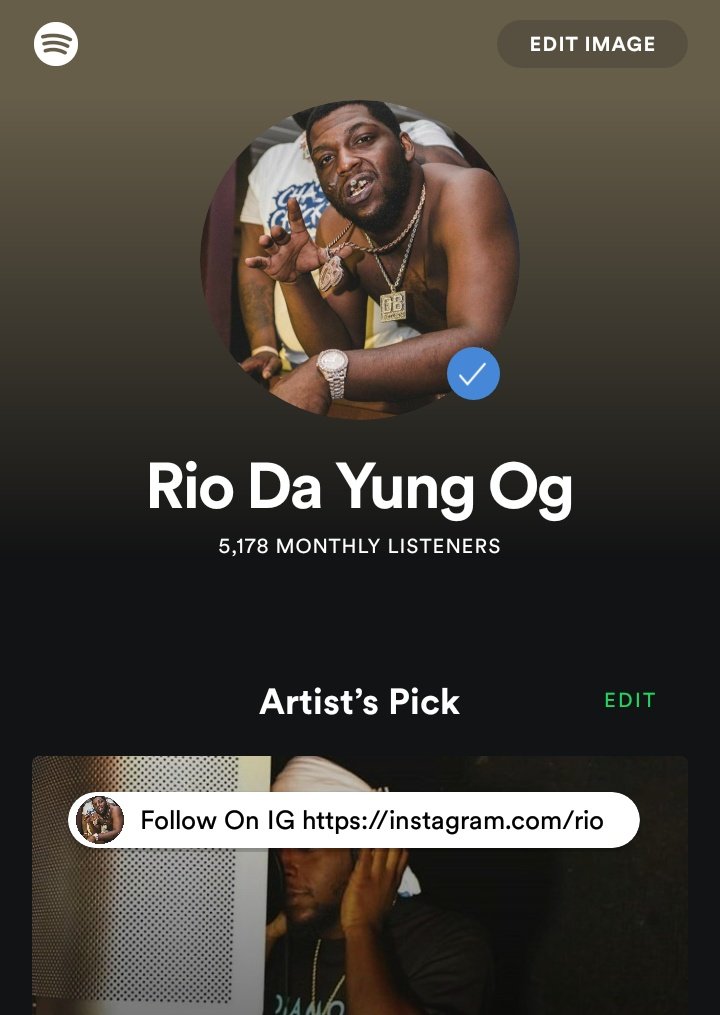 RioDaYungOG01's tweet photo. 5k Monthly & Goin Up Fast! Go Stream! #BitchItsRio #Spotify #Testers #GhettoBabies #DumbAndDumb3r #Testers2
https://t.co/eD5hbpImYo https://t.co/NlFCqr6Z6q
